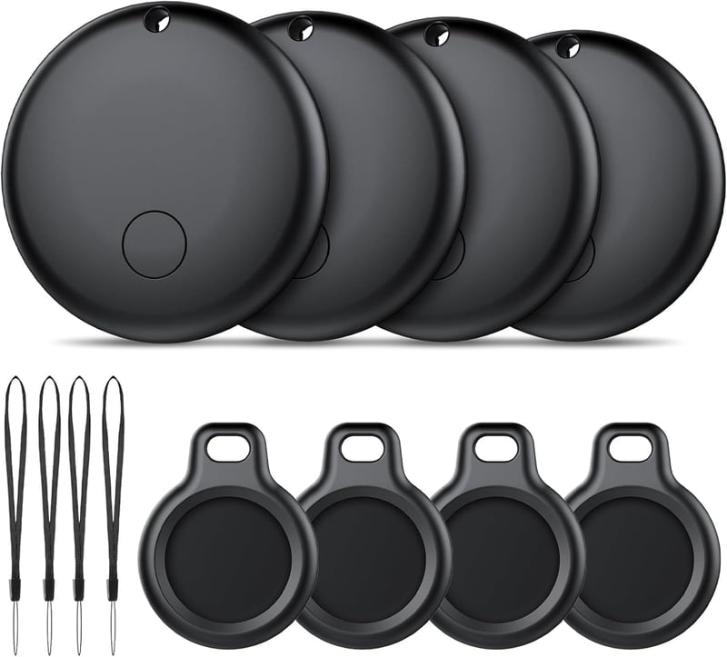 Ajblg Android Smart Tag Bluetooth nyomkövető – Google Saját eszköz kompatibilis, IP68, fekete – 4 db