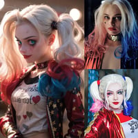 AJDSK Quinn Cosplay Paróka - Rózsaszín-Kék Hőálló Műhaj Öngyilkos Osztag Jelmezhez, Farsangi és Halloween Partikra, Női Cosplay Kiegészítő 7
