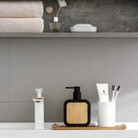 AJEUNGAIN fekete bambusz szappanadagoló 390ml konyhai fürdőszobai 6