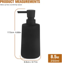 AJEUNGAIN Modern Szappanadagoló Fekete Műanyag Fürdőszoba Konyha Pumpás - Flüssigpumpe, Black 6