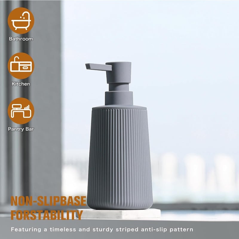 AJEUNGAIN Modern Szappanadagoló Szürke Műanyag Konyhai Fürdőszobai Pumpás Diszpenzser - Flüssigpumpe, Grey