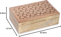Ajuny Kézzel Faragott Fa Ékszertartó Doboz Kő Mintával 20x13cm 8