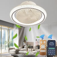 Stropný ventilátor so svetlom AJZXQM 75W LED, rotácia 360°, čierny, s diaľkovým ovládaním a ovládaním cez aplikáciu, tichý, reverzibilný, 6 rýchlostí 7