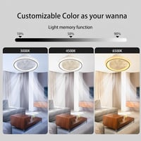 Stropný ventilátor so svetlom AJZXQM 75W LED, rotácia 360°, čierny, s diaľkovým ovládaním a ovládaním cez aplikáciu, tichý, reverzibilný, 6 rýchlostí 2