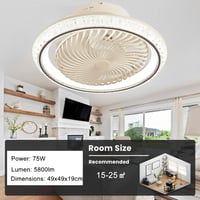 Stropný ventilátor so svetlom AJZXQM 75W LED, rotácia 360°, čierny, s diaľkovým ovládaním a ovládaním cez aplikáciu, tichý, reverzibilný, 6 rýchlostí 5