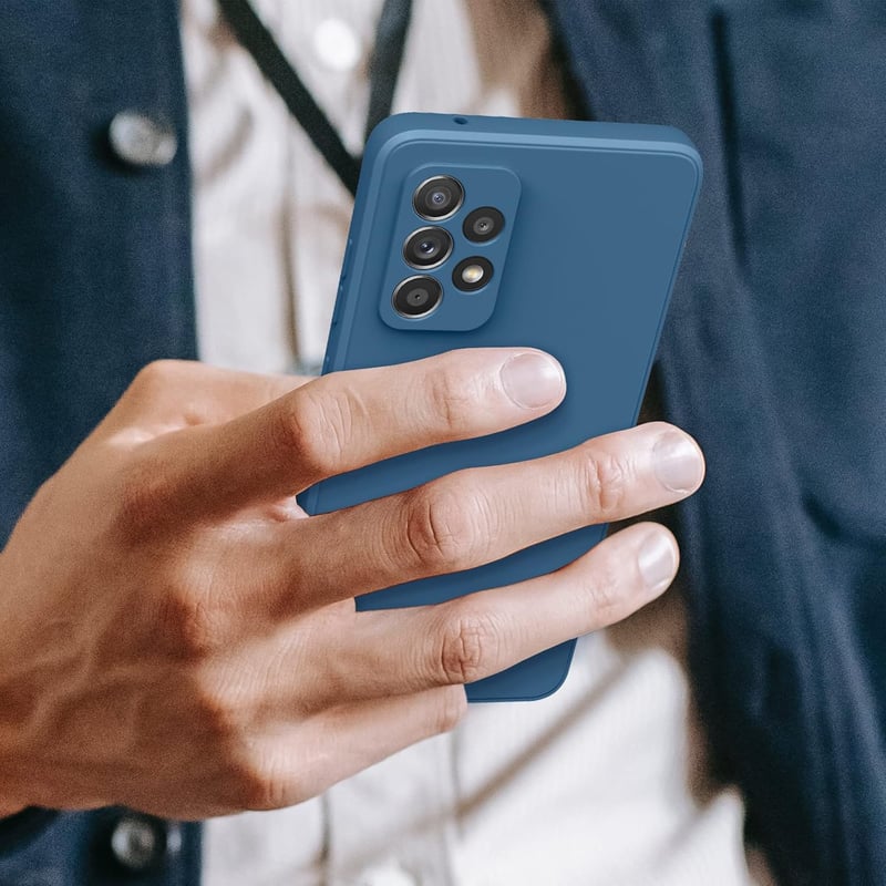 AK 2db Ultravékony Szilikon Védőtok Samsung Galaxy A52 5G/4G & A52s 5G Telefonhoz - Kék+Fekete Vízálló Tok Pontos Illeszkedéssel (6.5")