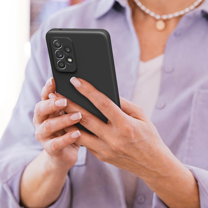 AK 2db Ultravékony Szilikon Védőtok Samsung Galaxy A52 5G/4G & A52s 5G Telefonhoz - Kék+Fekete Vízálló Tok Pontos Illeszkedéssel (6.5")