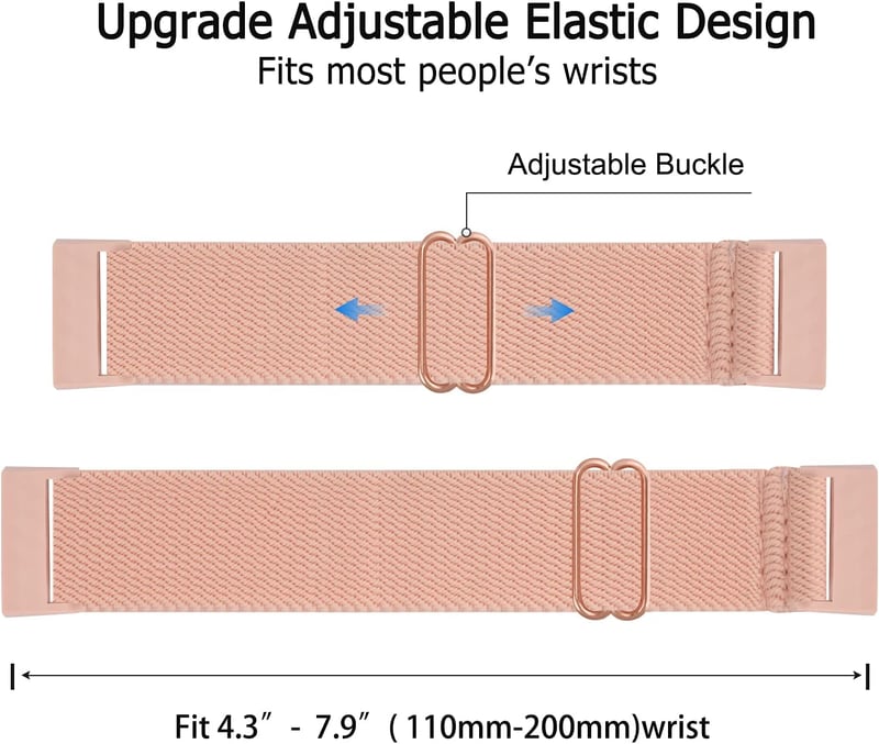 AK Elasztikus Nylon Szíj Fitbit Charge 3/4 Okoskarkötőhöz - Állítható, Könnyű, Kényelmes Sportpánt Férfiaknak és Nőknek, Rózsaszín
