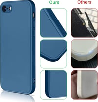 AK iPhone SE 3/2/2022/2020/8/7 Tok - Vékony Folyékony Szilikon Védőtok Mikroszálas Béléssel, Karcálló Prémium Telefontok Kék 6