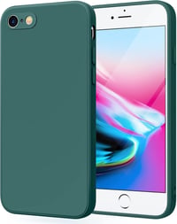 AK iPhone SE 3/2/2022/2020 és iPhone 8/7 Védőtok - Teljes Védelmi Folyékony Szilikon Tok Mikroszálas Béléssel, Vékony, Zöld 1