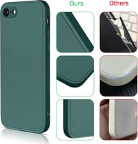 AK iPhone SE 3/2/2022/2020 és iPhone 8/7 Védőtok - Teljes Védelmi Folyékony Szilikon Tok Mikroszálas Béléssel, Vékony, Zöld 6