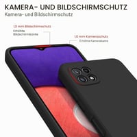 Husă din silicon pentru Samsung Galaxy A22 5G, protecție antisoc cu interior din microfibră, 6,6 inchi, negru 3