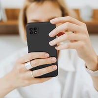 Husă din silicon pentru Samsung Galaxy A22 5G, protecție antisoc cu interior din microfibră, 6,6 inchi, negru 7