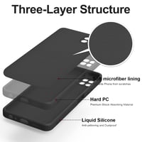 Husă din silicon pentru Samsung Galaxy A22 5G, protecție antisoc cu interior din microfibră, 6,6 inchi, negru 4