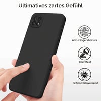Husă din silicon pentru Samsung Galaxy A22 5G, protecție antisoc cu interior din microfibră, 6,6 inchi, negru 6