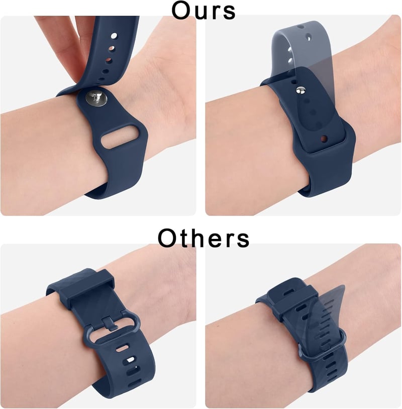 AK Szilikon Szíj Fitbit Versa 2/Versa/Versa Lite Okosórához - Puha, Vízálló Sportpánt, Állítható Méret, Tengerészkék