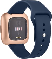 AK Szilikon Szíj Fitbit Versa 2/Versa/Versa Lite Okosórához - Puha, Vízálló Sportpánt, Állítható Méret, Tengerészkék 2