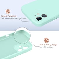 AK Szilikon Tok iPhone 11-hez (6.1") – Teljes Védelmet Nyújtó, Selymes Tapintású, Mikroszálas Béléssel, Ütésálló, Cián 5