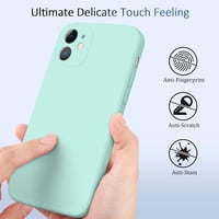 AK Szilikon Tok iPhone 11-hez (6.1") – Teljes Védelmet Nyújtó, Selymes Tapintású, Mikroszálas Béléssel, Ütésálló, Cián 3