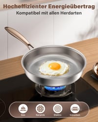 Akaice tava od nehrđajućeg čelika 28 cm, bez premaza, 18/10 inox, tava za pečenje bez neprianjajuće površine 5
