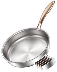 Akaice tava od nehrđajućeg čelika 28 cm, bez premaza, 18/10 inox, tava za pečenje bez neprianjajuće površine 1