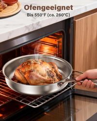 Akaice tava od nehrđajućeg čelika 28 cm, bez premaza, 18/10 inox, tava za pečenje bez neprianjajuće površine 7