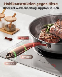 Akaice Titánová panvica bez povrchovej úpravy 28 cm, indukčná titánová panvica s ergonomickou rukoväťou, textúrovaný dizajn, vhodná na všetky typy sporákov a do umývačky riadu 5