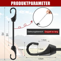 Akicderu gumové laná s hákmi, 12 ks silných expandérov s hákmi, čierne, 10 cm, robustné upínacie gumy, univerzálne elastické popruhy 6