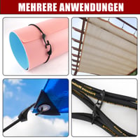 Akicderu gumové laná s hákmi, 12 ks silných expandérov s hákmi, čierne, 10 cm, robustné upínacie gumy, univerzálne elastické popruhy 3