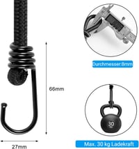 Akicderu Rugalmas Spanní Szett 20db Horogos Gumiszalag 30cm Csomagoláshoz - 20pcs 30cm 6