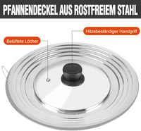 Akicderu Univerzális Üveg Fedő 2db-os Szett 16-32cm Serpenyőhöz és Fazékhoz 4