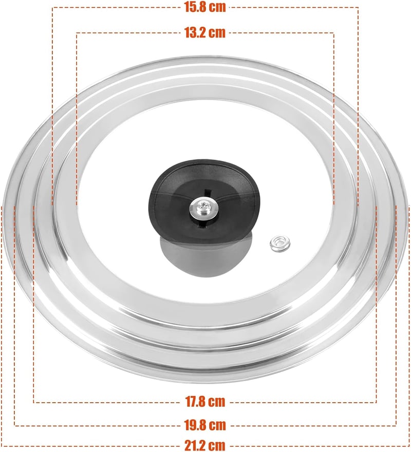 Akicderu Univerzális Üveg Fedő 2db-os Szett 16-32cm Serpenyőhöz és Fazékhoz
