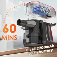 Akitas V10 bežični usisavač 30V 450W, vrijeme rada 50 minuta, 3 razine usisne snage, motor bez četkica, ručni i štapni usisavač, za tepihe i 7