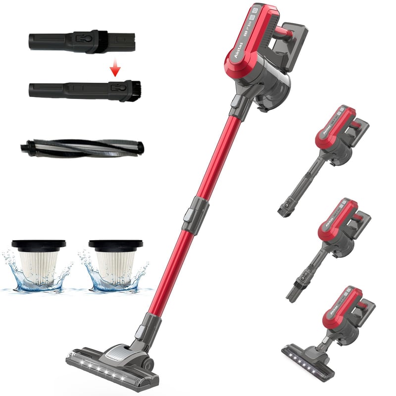 Akitas V10 bežični usisavač 30V 450W, vrijeme rada 50 minuta, 3 razine usisne snage, motor bez četkica, ručni i štapni usisavač, za tepihe i