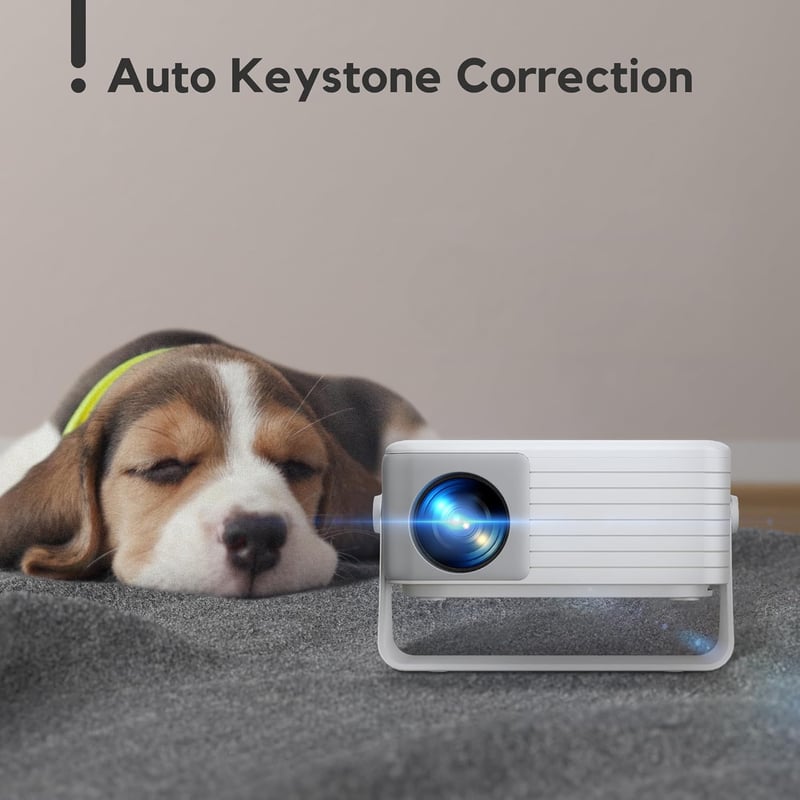 AKIYO O1 Hordozható Mini Projektor 720P Natív/1080P Támogatással, 120" Vetítés, Zoom Funkcióval, HDMI/USB Csatlakozás, Okostelefonnal Kompat