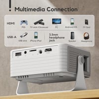AKIYO O1 Hordozható Mini Projektor 720P Natív/1080P Támogatással, 120" Vetítés, Zoom Funkcióval, HDMI/USB Csatlakozás, Okostelefonnal Kompat 8