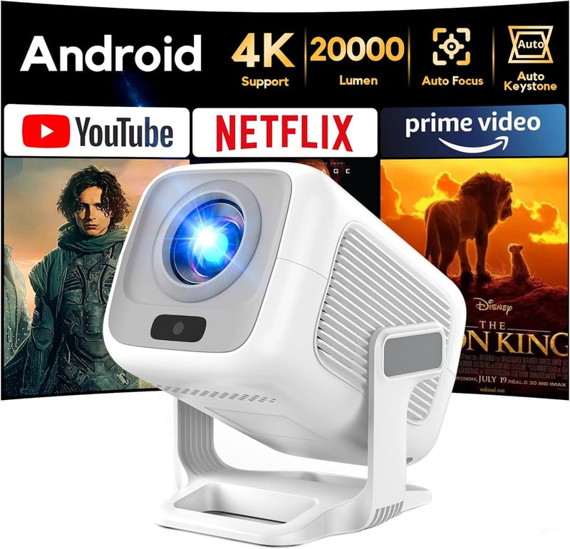 AKIYO O1 Mini Projektor Full HD 1080P 10000L - Hordozható Kivetítő 50% Zoommal, iOS/Android Kompatibilis, Otthoni Mozi HDMI/USB/TV Stick Csa