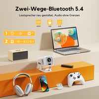 AKIYO O1 Mini Projektor Full HD 1080P 10000L - Hordozható Kivetítő 50% Zoommal, iOS/Android Kompatibilis, Otthoni Mozi HDMI/USB/TV Stick Csa 8