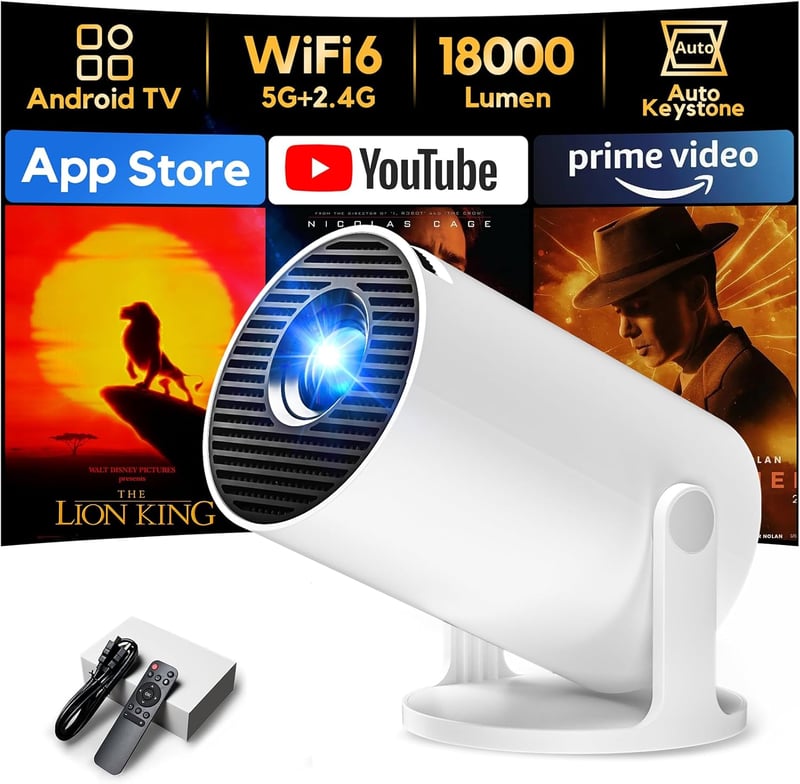 AKIYO O2 Mini Projektor 1080P Android 11 WiFi 6 Bluetooth 5.2 Otthoni Vetítő