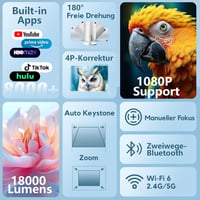 AKIYO O2 Mini Projektor 1080P Android 11 WiFi 6 Bluetooth 5.2 Otthoni Vetítő 3