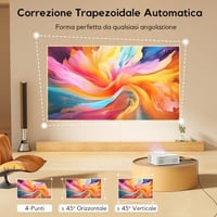 AKIYO O9 Okos Projektor Full HD 1080P Natív Felbontással, Netflix Hivatalos, Autofókusz, 50% Zoom, WiFi, Kétirányú Bluetooth 5.2, Hordozható 4