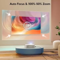 AKIYO O9 Okos Projektor Full HD 1080P Natív Felbontással, Netflix Hivatalos, Autofókusz, 50% Zoom, WiFi, Kétirányú Bluetooth 5.2, Hordozható 3