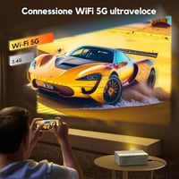 AKIYO O9 Okos Projektor Full HD 1080P Natív Felbontással, Netflix Hivatalos, Autofókusz, 50% Zoom, WiFi, Kétirányú Bluetooth 5.2, Hordozható 6