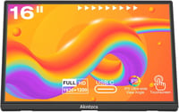 Akntzcs Hordozható Érintőképernyős Monitor 16" FHD 1920x1200 IPS Kijelző, HDMI USB-C Csatlakozás PC/Laptop/PS4/Xbox/Telefon Kompatibilitás 1