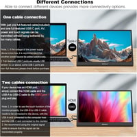 Akntzcs Hordozható Érintőképernyős Monitor 16" FHD 1920x1200 IPS Kijelző, HDMI USB-C Csatlakozás PC/Laptop/PS4/Xbox/Telefon Kompatibilitás 3