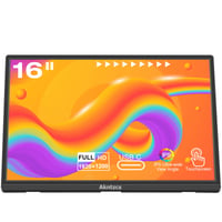 Akntzcs Prijenosni Monitor s ekranom osjetljivim na dodir 16" FHD 1920x1200 IPS Zaslon, HDMI USB-C Povezivost PC/Laptop/PS4/Xbox/Telefon Kompatibilnost 1