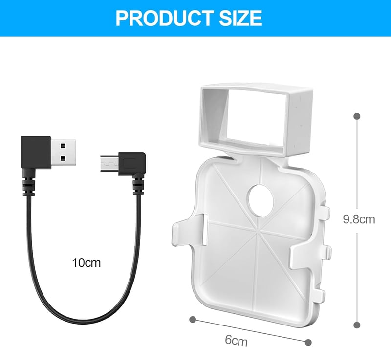 Akoemxeeo Fali Tartó Blink Sync Module 2-höz - Fehér Műanyag Rögzítő USB Kábellel, Blink Kamera Rendszerhez, Fúrás Nélkül Telepíthető