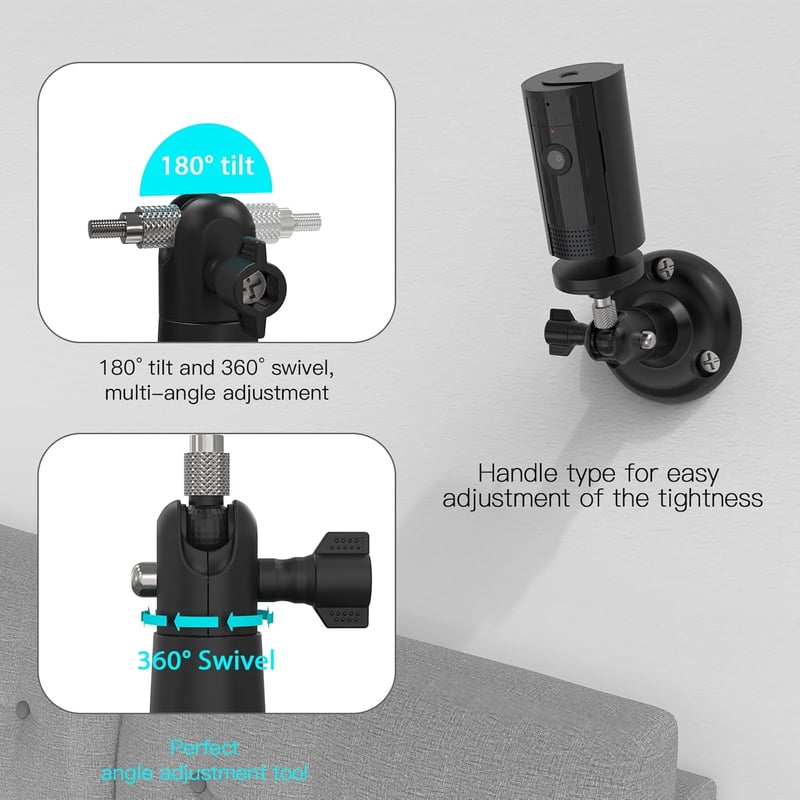 Akoemxeeo Fali Tartó Ring Indoor Camera 2nd Gen Kamerához - 360° Forgatható, 90° Dönthető Biztonsági Kamera Konzol, Fekete