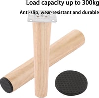 AKOLAFE tölgyfa bútorláb szett 4 db - kerek, 25 cm 4
