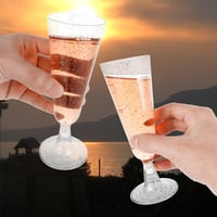 AKOLAFE 50 db Pezsgőspohár 150 ml Műanyag BPA-mentes Átlátszó Pohár Esküvőre Születésnapra Partira 3